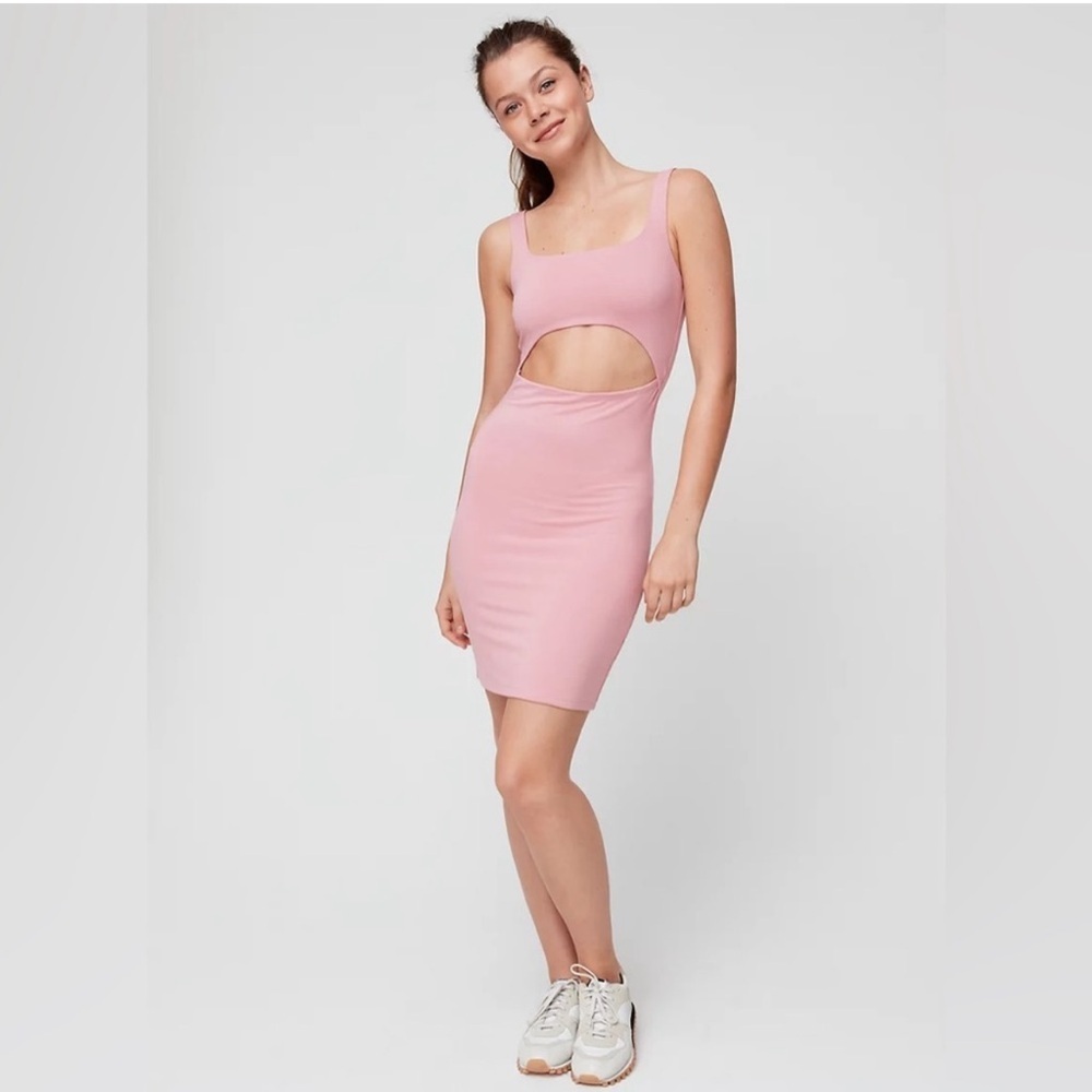 Aritzia Wilfred Free Perla Pink Cutout Bodycon Mini Dress Size XS